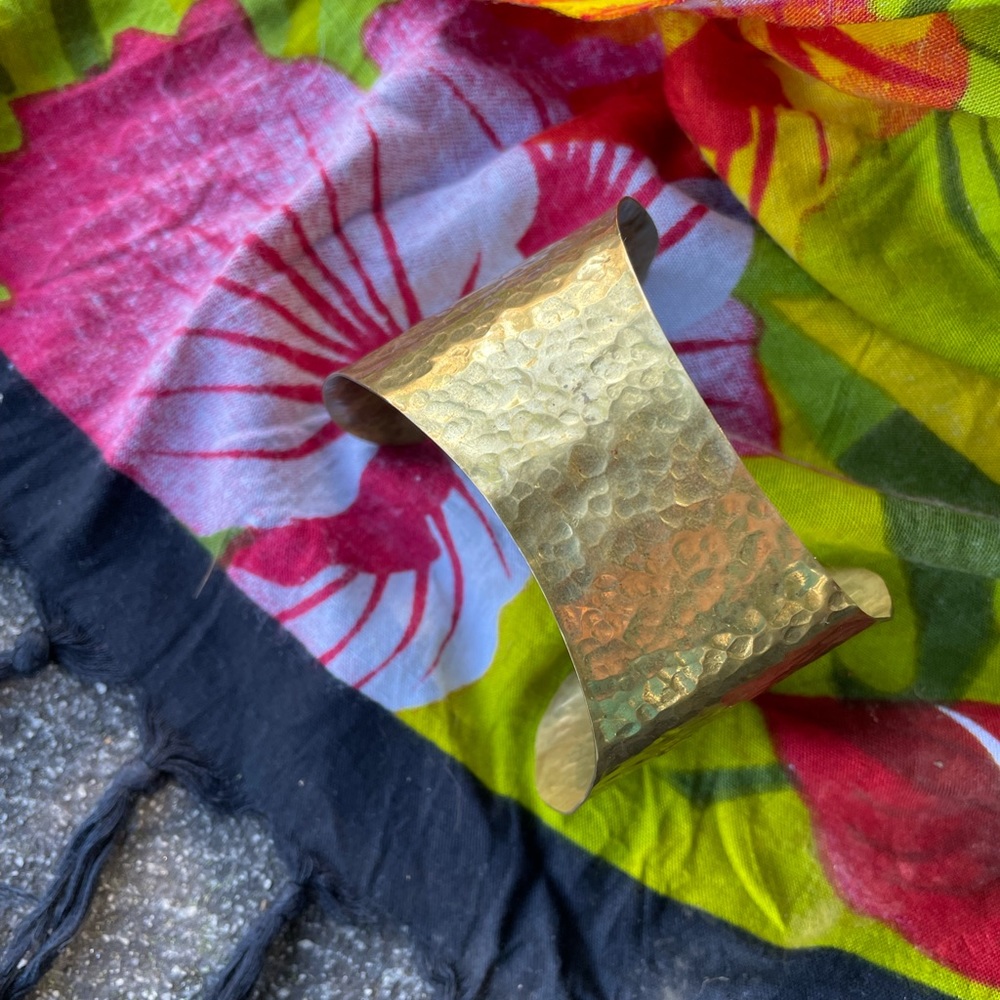 Hammered Brass Arm Cuff from Southeast Africa